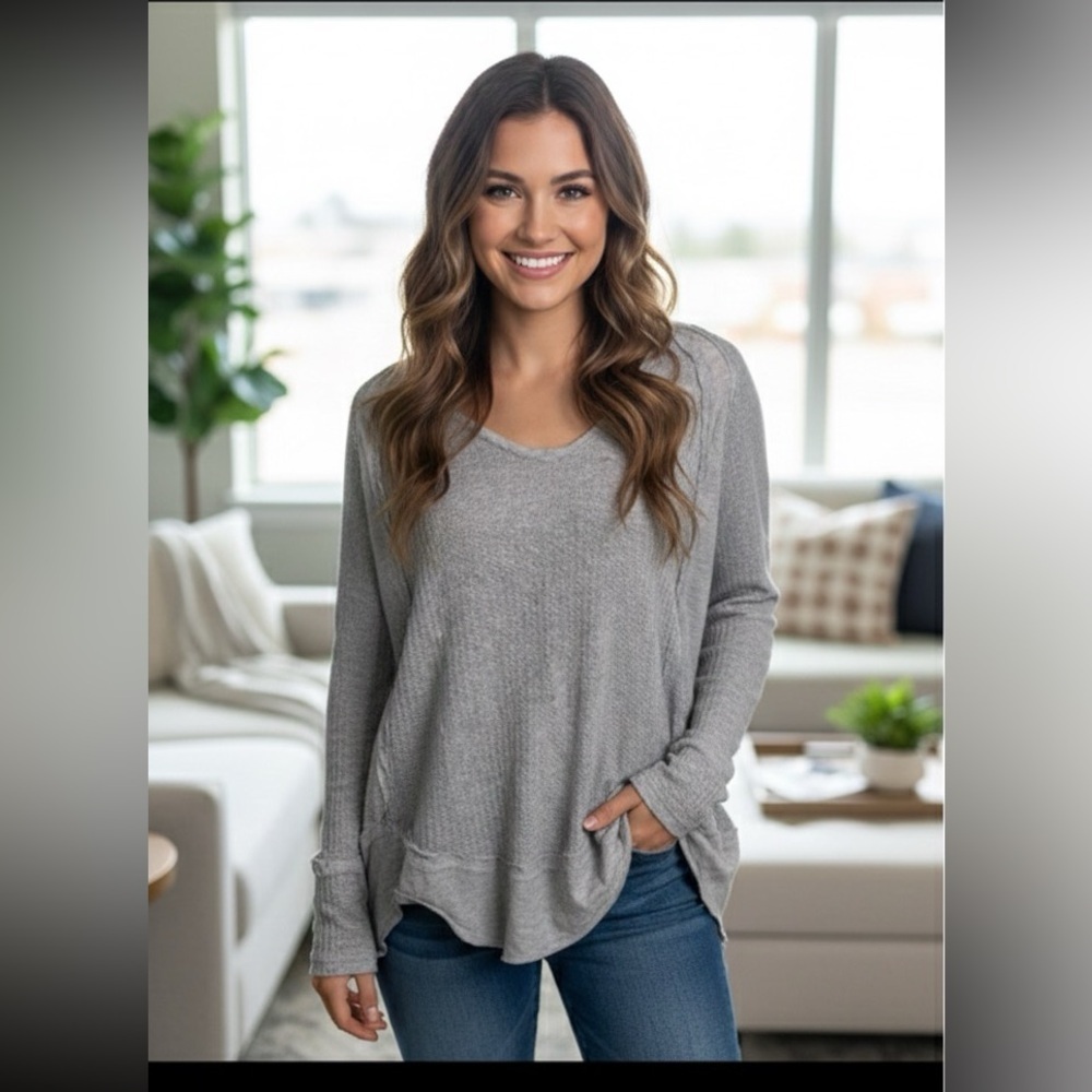 Free People We the Free Grey Catalina Thermal top size Medium